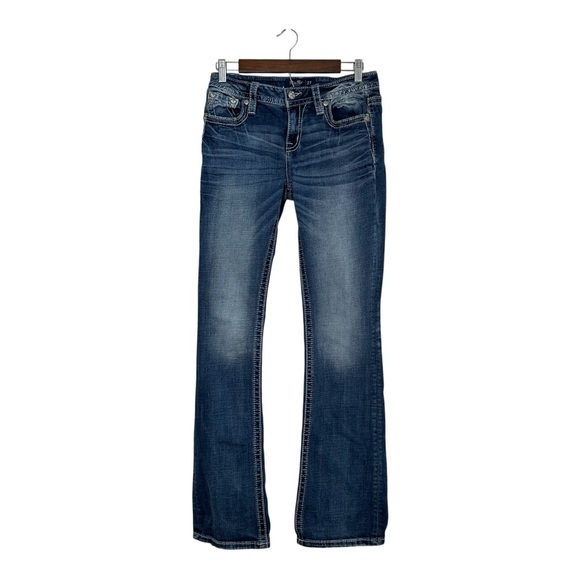 Miss Me Denim - Miss Me Boot Women’s Size 27 Cotton Light-Blue Low Rise Jeans M3444B55